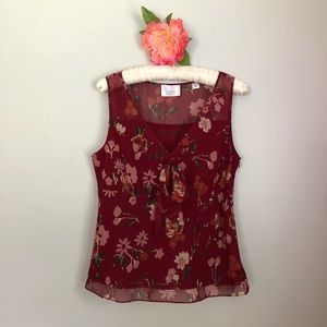 Ann Taylor Loft Sz 8 Floral Sleeveless Blouse